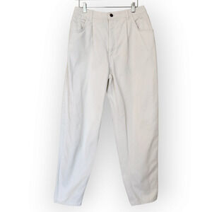 Vintage Talbots White High Rise Pleated Taper Leg Jeans 28